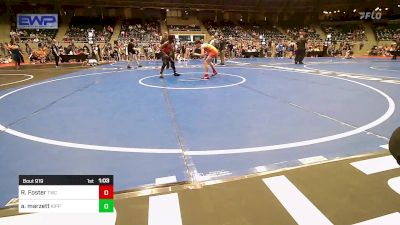 106 lbs Quarterfinal - Race Foster, Tahlequah Wrestling Club vs Ashton Marzett, KIPP TULSA