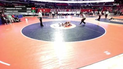 3A 106 lbs Cons. Round 2 - Vannak Khiev, Carol Stream (Glenbard North) vs Sebastian Gracia, Chicago (Mt. Carmel)