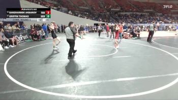 6A Boys 113 lbs Cons. Round 3 - Sanzharbek Akbarov, Franklin Boys vs Griffin Thomas, Sherwood Boys