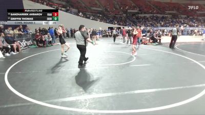 6A Boys 113 lbs Cons. Round 3 - Sanzharbek Akbarov, Franklin Boys vs Griffin Thomas, Sherwood Boys