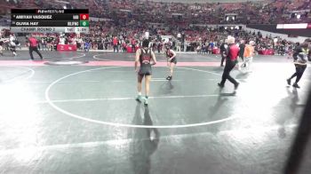 112 lbs Champ. Round 2 - Amiyah Vasquez, Hartford vs Olivia Hay, Brown Deer Jr Falcons Wrestling Club