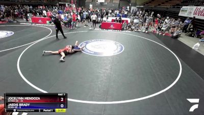 125 lbs Round 1 (16 Team) - Jocelynn Mendoza, SCVWA-GR vs Jaedis Brady, OCWA-GR