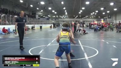 90 lbs Champ. Round 2 - Nehemiah Brondyke, Fremont Wolfpack WC vs Henry Sewell, L`Anse Creuse WC