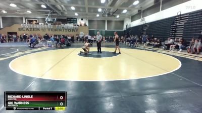 132 lbs Quarterfinal - Richard Lingle, Shelton vs Gio Warness, Aberdeen