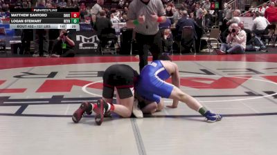 127 lbs 7th Place - Matthew Santoro, Saucon Valley vs Logan Stewart, Reynolds