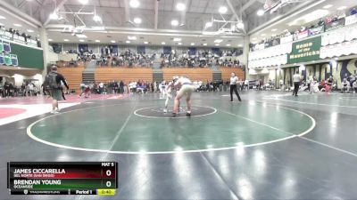 157 lbs Cons. Round 2 - Brendan Young, Oceanside vs James Ciccarella, Del Norte (San Diego)