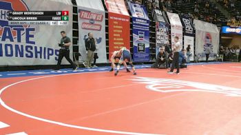 157 Class 4 lbs Champ. Round 1 - Grady Mortensen, Lee`s Summit West vs Lincoln Breen, Francis Howell