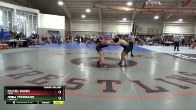 125 lbs Champ. Round 1 - Rachel Haser, Triad vs Nora Zombrano, Lebanon