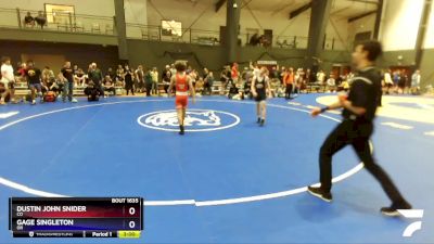 120 lbs Semifinal - Dustin John Snider, CO vs Gage Singleton, OR