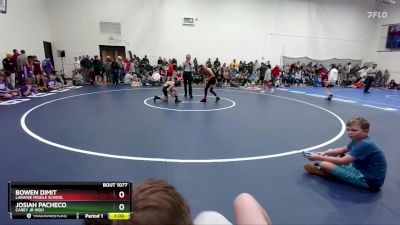 73-75 lbs Round 2 - Josiah Pacheco, Carey Jr High vs Bowen Dimit, Laramie Middle School