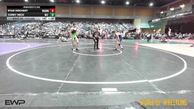 113 lbs Quarterfinal - Ryan Hirchert, BULLDOG WRESTLING CLUB vs Corey Heck, Mat Monsters