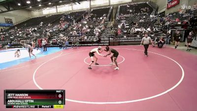 123 lbs Cons. Round 2 - Jett Hanson, Lone Peak High School vs Abduhalli Eftin, Kearns High School