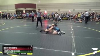 90 lbs Round 5 (6 Team) - Ziggy Sandobal, Ohio Gold vs Kosta Hatzigeorgio, Team Gotcha Blue