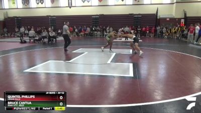 JV-12 lbs Quarterfinal - Quintel Phillips, Cedar Falls vs Bruce Cantua, Iowa City, West