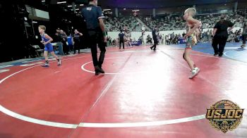 64 lbs Consi Of 4 - Easton Wigington, Blaine County Grapplers vs Jax Soergel, Choctaw Ironman Youth Wrestling
