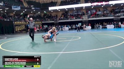 125 lbs Cons. Round 2 - Nicholas Marchione, Redington Sr. Jr/Sr High School vs Sawyer Love, Susitna Valley Jr/Sr High School