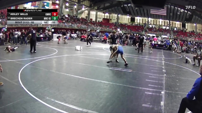 95 lbs Cons. Round 2 - Keiley Mills, Kearney MatCats Wrestling Club vs ...