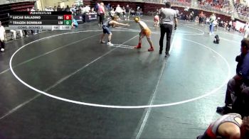 100 lbs Cons. Round 3 - Lucas Saladino, Beatrice Wrestling Club vs Tragen Bowman, Little Cougar Wrestling