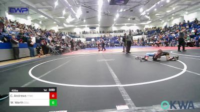 40 lbs Rr Rnd 3 - Crew Andrews, Team Tulsa Wrestling Club vs Wyatt Worth, Collinsville Cardinal Youth Wrestling