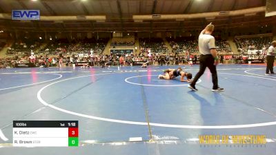 100 lbs Round Of 16 - Keaton Dietz, Cowboy Wrestling Club vs Raymond Brown, Storm Wrestling Center