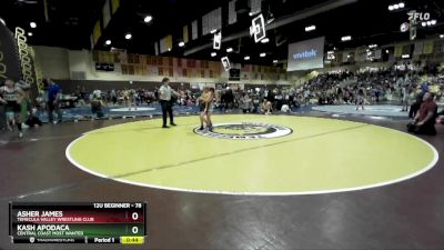 78 lbs Round 2 - Asher James, Temecula Valley Wrestling Club vs Kash Apodaca, Central Coast Most Wanted