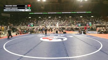 4A-190 lbs 1st Place Match - Hadley Hudson, Thunder Basin High School vs Braxten Crow, Sheridan