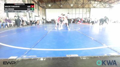 75 lbs Rr Rnd 4 - Gracie Tumleson, Fort Gibson Youth Wrestling vs Mia Brigge, Mojo Grappling Academy