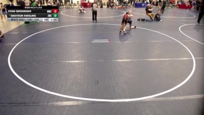 14U - 110 lbs Cons. Round 3 - Evan Greninger, Monticello Wrestling Club vs Grayson Kiesling, Zimmerman Wrestling Club