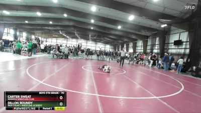 70 lbs Cons. Round 4 - Dillon Roundy, Iron County Wrestling Academy vs Carter Sweat, Wasatch Wrestling Club