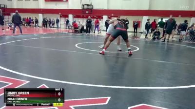 285 lbs Quarterfinal - Jimmy Green, Pacific (OR) vs Noah Miner, Unattached