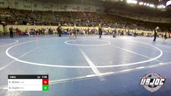 118 lbs Quarterfinal - Kahlayah Brown, Highlander Wrestling vs Bailey Coyle, Marlow Outlaws