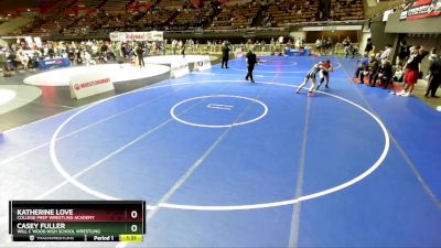 125 lbs Quarterfinal - Katherine Love, College Prep Wrestling Academy vs Casey Fuller, Will C Wood High School Wrestling