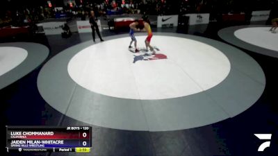 120 lbs Quarterfinal - Luke Chommanard, California vs Jaiden Milan-Whitacre, Spring Hills Wrestling