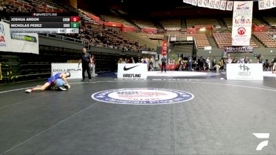 Cadet Boys Lower - 106 lbs Cons. Round 3 - Joshua Ardon, Camarillo High School Wrestling vs Nicholas Perez, South Bakersfield High School Wrestling