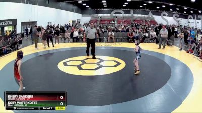 55 lbs Placement Matches (8 Team) - Emery Sanders, Legacy National vs Koby Waterkotte, Team Missouri