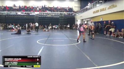 165 lbs Champ. Round 2 - Cory Flores, Santa Ana College vs Ricardo Ugalde, Fresno City College