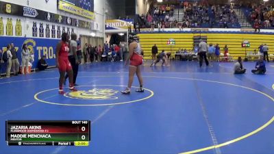 170 lbs Champ. Round 2 - Jazaria Akins, Flossmoor (Homewood-F.) vs Maddie Menchaca, MENTOR