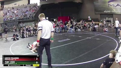 75 lbs Round 3 (6 Team) - Jayce Folkers, Nebraska Red vs Toby Voss, North Dakota 2