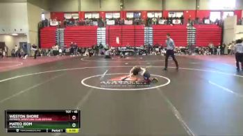 45 lbs Quarterfinal - Mateo Isom, Alpha Elite vs Weston Shore, Patriots Wrestling Club-Dothan