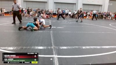 90 lbs Quarterfinal - Kai Weiss, Team Hammer Wrestling Academy vs Kevin Ward, Texas Select Wrestling