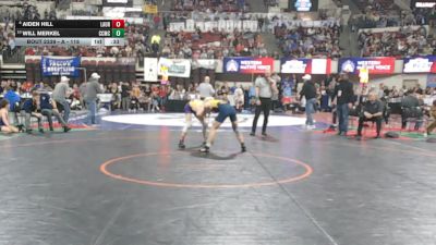 A - 118 lbs Cons. Semi - Aiden Hill, Laurel vs Will Merkel, Custer Co. (Miles City)