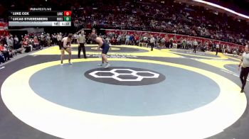 D1-285 lbs Quarterfinal - Luke Cox, Lancaster vs Lucas Stuerenberg, Moeller