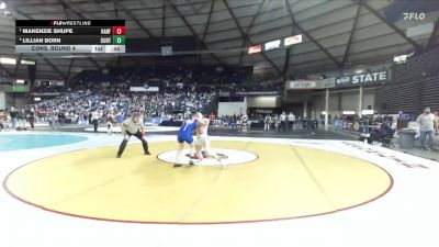 Girls 4A 120 lbs Cons. Round 4 - Makenzie Shupe, Hanford (Girls) vs Lillian Born, Curtis (Girls)