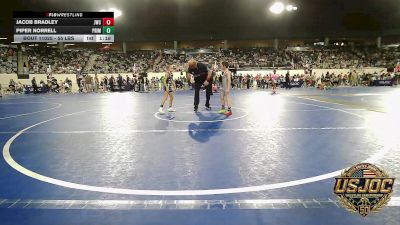 55 lbs Quarterfinal - Jacob Bradley, Juggernaut Wrestling Club vs Piper Norrell, Prime Wrestling