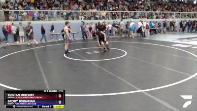 113 lbs Round 2 - Tristan Rideway, Juneau Youth Wrestling Club Inc. vs Brody Bingaman, North Pole Wrestling Club