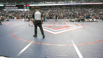 5A 113 lbs Cons. Semi - Shevin Beaufort, East Lincoln High School vs Lennon Ogden, Southern Nash