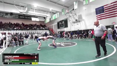 150 lbs Semifinal - Vincent Hanna, Calvary Chapel vs Greg Torosian, Birmingham