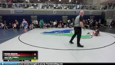 81/85 Round 1 - Ryker Beeson, Lake Hazel Middle School vs Nayton O`Neill, Silver Valley