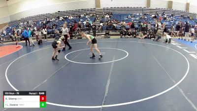 12U Boys - 78 lbs Cons. Round 3 - Landon Owens, Team Donahoe Wrestling Club vs Knox Stamp, Wheeling Wrestling Club