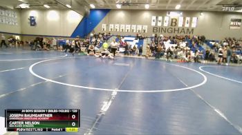 120 lbs Champ. Round 1 - Joseph Baumgartner, Sanderson Wrestling Academy vs Carter Nelson, Box Elder Stingers